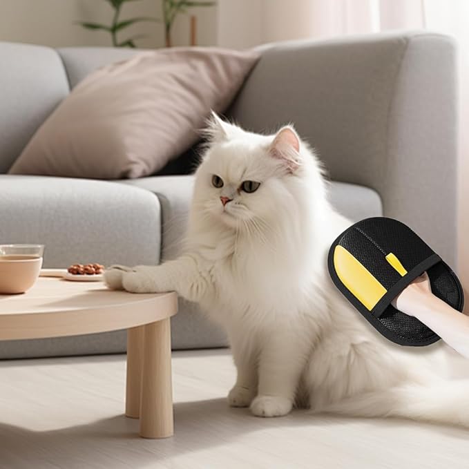 Pet Hair Removal Glove for Cats & Dogs, Upgraded Thickened Double Sided Grooming Glove, Powerful Cat Grooming Gloves, Reusable Hair Remover Glove for Couch, Furniture, Carpet, Curtain (3pcs)