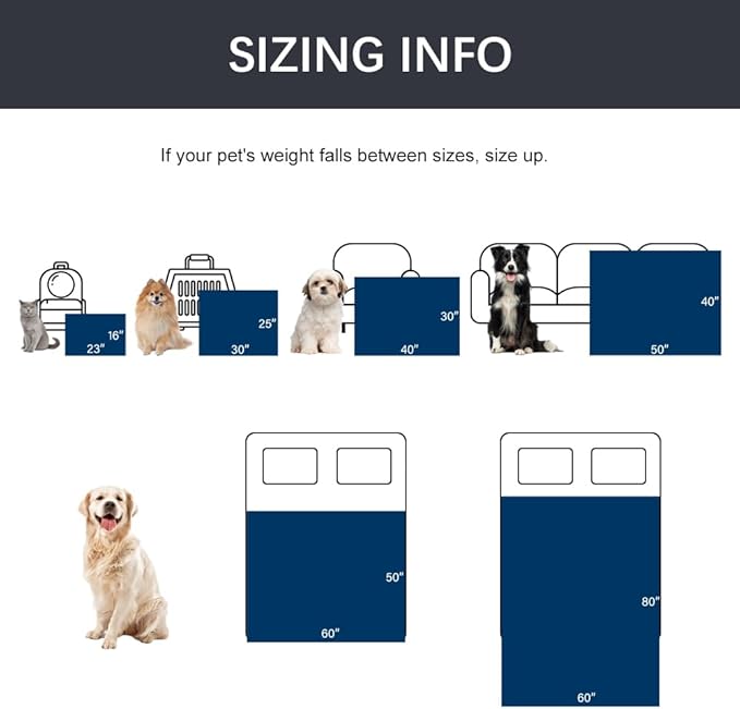 Qeils Dog Blankets for Small Dogs - Waterproof Cat Blanket Washable - Sherpa Fleece Puppy Blanket, Soft Plush Reversible Throw Protector for Bed Couch Car Sofa, 30"X40", Dark Grey
