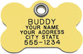 Durable Plastic Pet ID Tag, Outlasts Cheap Aluminum Tags for The Same Price, Custom Engraved, Large Yellow Bone