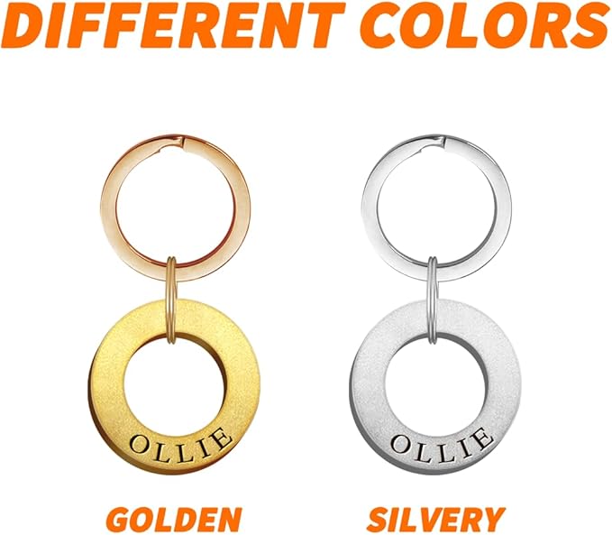 Dogs ID Tags Personalized Double Sided Deep Engraved Cat & Dog Collar Charm Ring Shape Brass Large