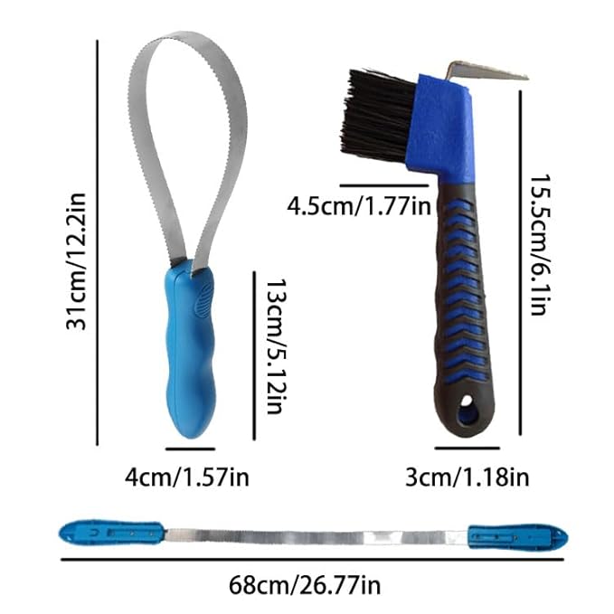 4pcs Hoof Pick Brushes&1pcs Dual-Sided Shedding Blade,horse shedding tool with Stainless Steel Blade,Shedding Tools for dogs,horses and other long hair animals