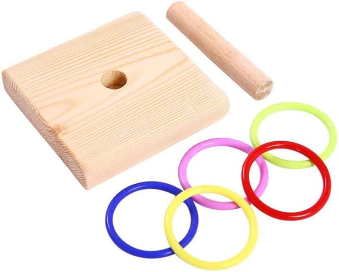 Parrot Intelligence Training Toy, Colorful Stackable Rings Interactive Bird Toy for Most Pet Birds