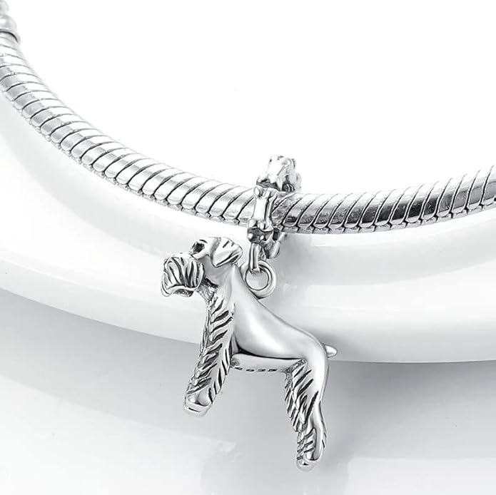 Pet Charm, Cute Dog Charm, Animal Dangle Charm, Sterling Silver Charm, Gift For Women, Friends, Wife, Mother, Christmas, and Halloween, Compatible With Pandora