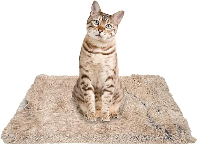PJYuCien Fluffy Fleece Calming Pet Throw Blanket, Super Soft and Warm for Indoor Cats and Dogs, Small 16" * 24", Machine Washable, Puppy Bed (Brown)