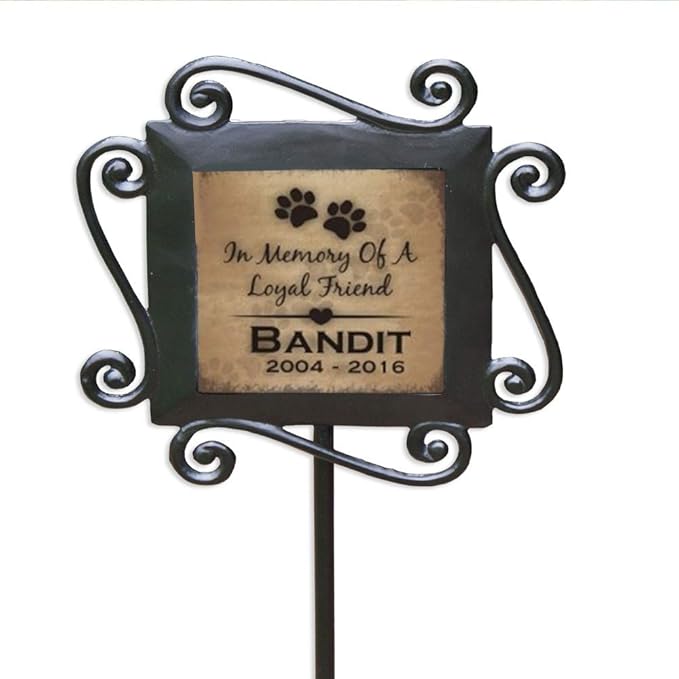 GiftsForYouNow Personalized Loyal Friend Pet Memorial Wrought Iron Garden Stake, 28 x 8.5 Inches