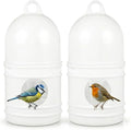 Bird Feeding Dispenser Pigeon Water Dispenser - 2pcs Birds Plastic Waterer Plastic Drinker with Handle for Pigeon Birds, Automatic Feeders (1L, White) Pet Drinker