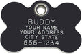Durable Plastic Pet ID Tag, Outlasts Cheap Aluminum Tags for The Same Price, Custom Engraved, Small Black Bone