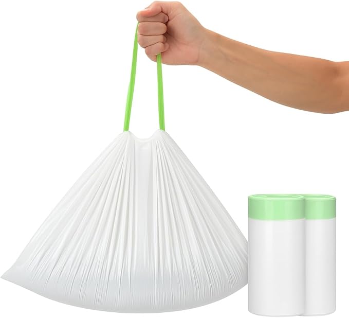 Thickened Extra Large Cat Litter Box Liners 37" x 17", 20 Count Kitty Waste Bags with Drawstring – Heavy Duty Tear-Resistant Waterproof Pre-Separated Cat Litter Pan Liners for Easy Cleanup