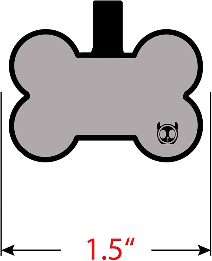 Silicone Silent Dog Tag Personalized with 5 Lines of Custom Deep Engraved Durable Soundless Pet ID Name Tag Bone Tiffany