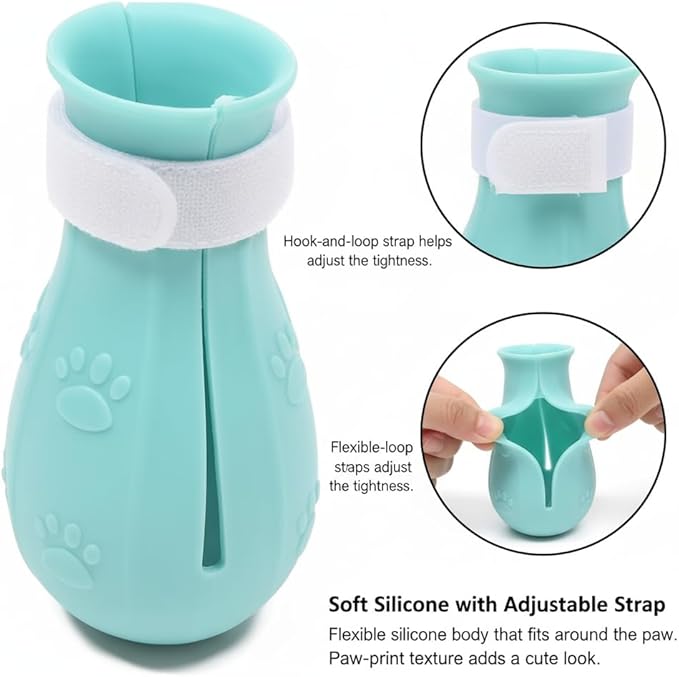 4 Pcs Cat Mittens to Prevent Scratching, Silicone Cat Paw Covers for Bathing & Grooming, Adjustable Anti-Scratch Booties