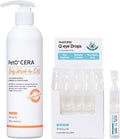 PetO’Cera Cat Care Bundle | Hypoallergenic Shampoo & Conditioner + Eye Drops | Moisturizing, Soothing & Veterinarian Approved | Lubricating Eye Drops | Complete Cat Skin, Coat & Eyes Solution
