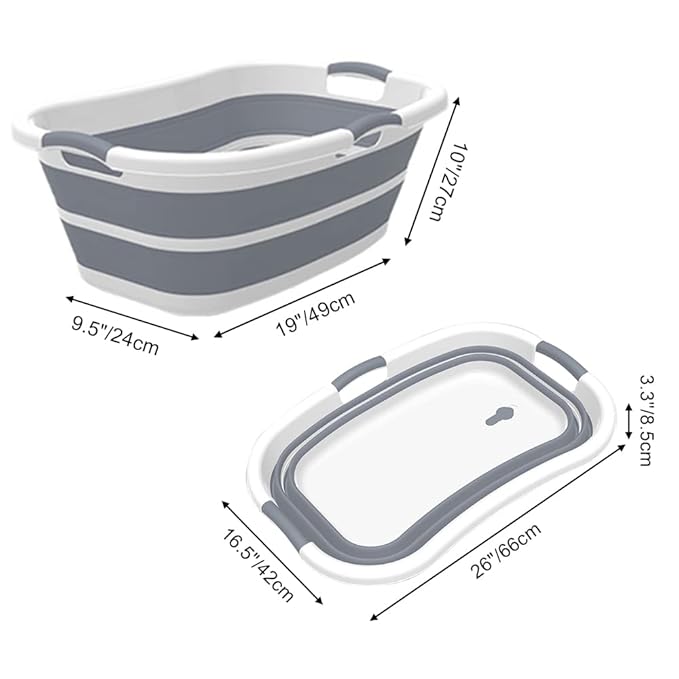 ddLUCK Multi-Functional Collapsible Pet Bathtub with Drainage Hole, 3 Handled Dog Bath Tub, Portable Indoor Outdoor Foldable Washing Tub Bathing Tub Small Pets Bathtub for Puppy Small Dogs Cats