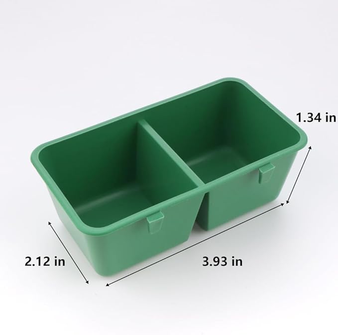 12 Pack Bird Plastic Feeder 2-in-1 Double Trough Bird Seed Food Feeding Dish for BIrd Cage Poultry Pigeon Parrot Parakeet Budgie