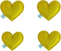 Catnip Toy – Heart Shape, Organic Catnip, 100% Wool Felt, Grown & Made in The USA - Yellow, 4 Pack