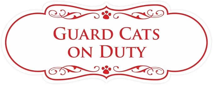 Designer Paws, Guard Cats on Duty (White/Red) - Large