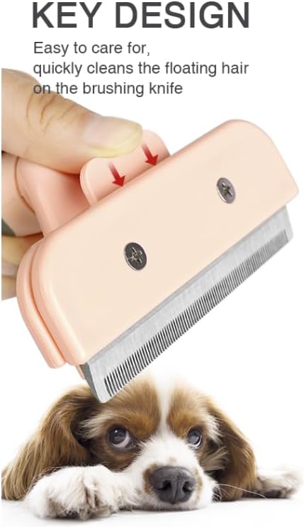 TopMed ETS Deshedding Tool For Dogs & Cats, Pet Grooming Brush For All Kind Of Pet Hair, Reduces Shedding Effectively Proven Grooming Tools for Dogs Cats and Other Animals (Large, Pink)