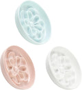 Melamine Cat Slow Feeder Bowl Set - Floral Maze Food Dishes for Cats and Small Dogs - Shallow Wide Plates for Dry & Wet Food - 3 Pack - White & Pink & Blue