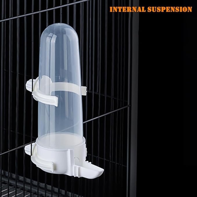 Pet Bird Waterer - 8.45 Fl Oz Automatic Parrot Water Feeder, Suspended Bird Cage Dispenser for Parakeet, Budgie, Cockatiel, Lovebirds, Canary (1Pcs)