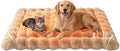 Self-Warming Dog Bed, Plush Faux Fur Mat with Anti-Slip Bottom, Ultra Soft Heated Pet Bed for Medium Large Dogs, Cozy Fluffy Pad for Carriers Couch Crate, Machine Washable, 35 x 27 Inch Coffee