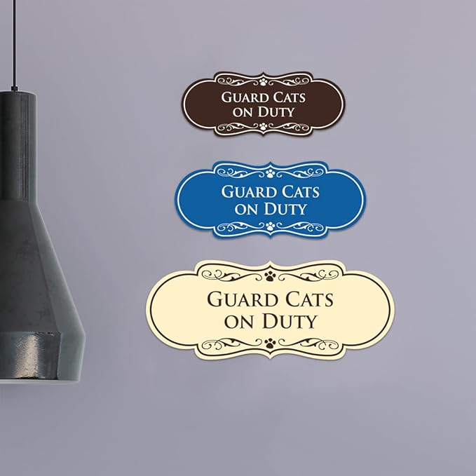 Designer Paws, Guard Cats on Duty (Blue) - Large