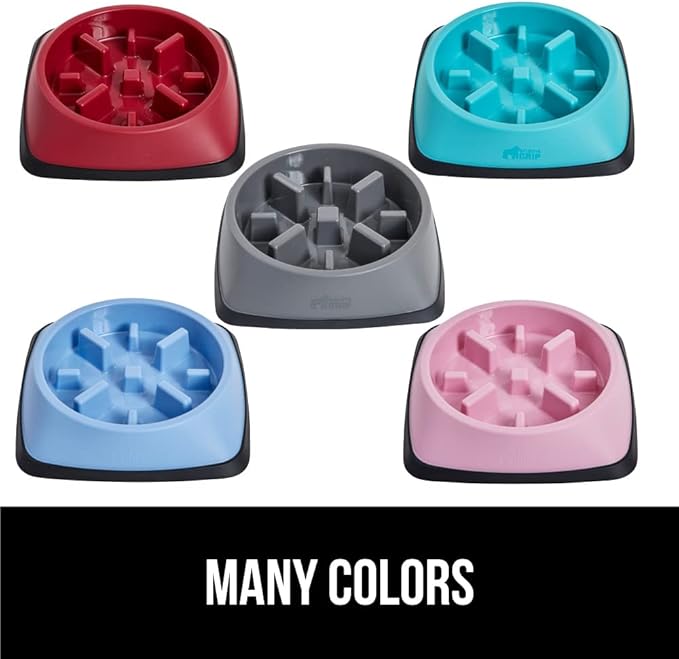 GORILLA GRIP Patented BPA Free Slow Feeder Dog Bowls, Interactive Puzzle Toy for Dogs and Cats Food Training Enrichment, Keeps Pets Busy and Prevents Puppy Overeating, Small Breeds, 1 Cup, Light Blue
