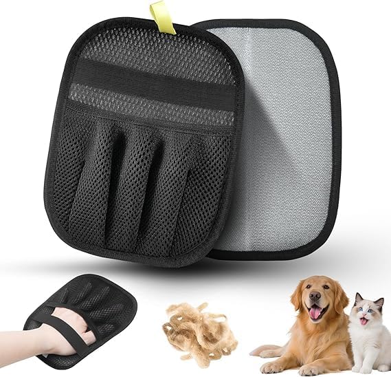 Pet Hair Removal Gloves for Cats and Dogs Five-Finger Electrostatic Pet Hair Gloves Newly Upgraded Pet Hair Removal Tools Suitable for Laundry,Couch,Carpet,Car Seat