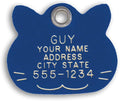 LuckyPet Plastic Pet ID Tags - Dog Personalized IDs - Durable Engraved Name Noiseless Tag - Suitable for Dogs and Cats - Outlasts Most Aluminum Tags - Small, Blue Cat