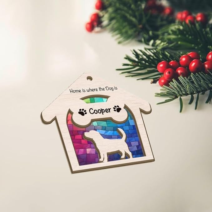 Dog Memorial Glass Ornament, Pet Loss Gifts for Dog Lovers