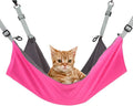RivenAn Hanging Cat Hammock, Pet Hammock for Cage, Adjustable Cat Bed Two Sides Comfortable/Waterproof Resting Sleepy Pad for Cats Small Dogs Rabbits or Other Small Animals (Pink)