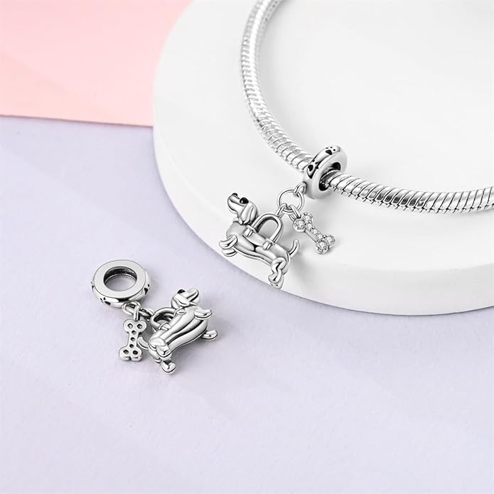 925 Sterling Silver Charm For Bracelets Animals Pets Insects Butterflie Cat Dog Charms Bead For Women Jewelry Gifts