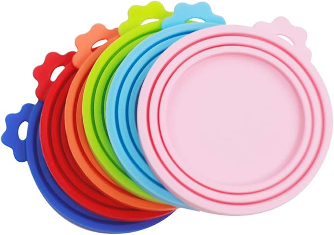6 packs Pet Food Can Lids, Food Safe BPA-Free & Dishwasher Safe, Can Covers Most Standard Size Dog and Cat Can Tops