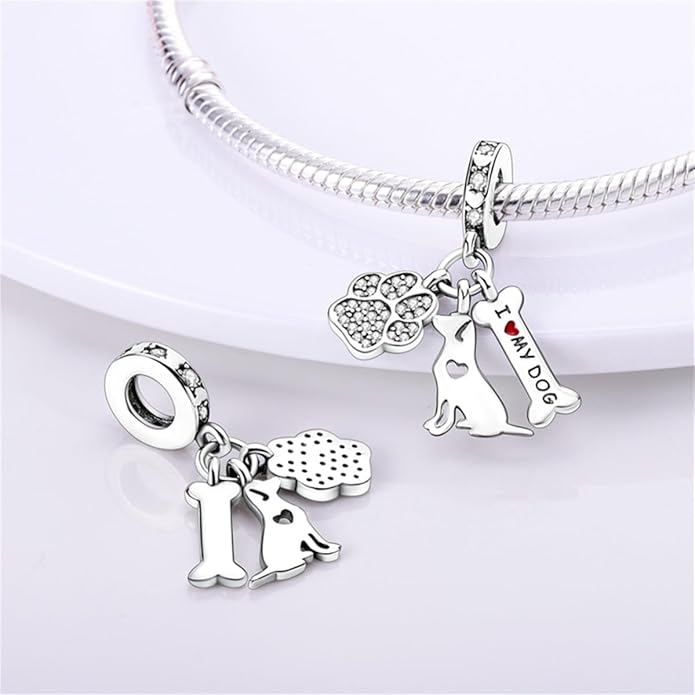 925 Sterling Silver Charm For Bracelets Animals Pets Insects Butterflie Cat Dog Charms Bead For Women Jewelry Gifts