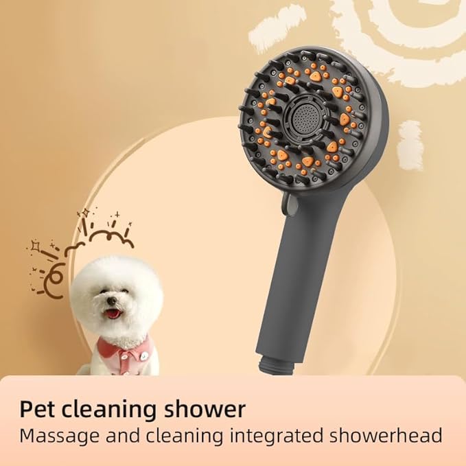 SELLO Dog Shower Attachment, 3-mode High Pressure Pet Shower Attachment Dog Bath Supplies, Shower Massage, Grooming Tool for Dogs, Including Long Hose and Shower Holder