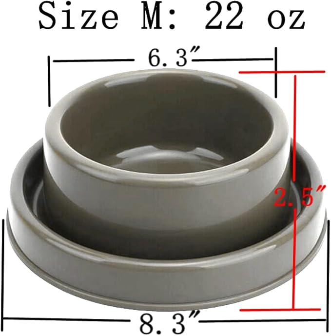 Ants Away Dog Bowl Cat Puppy Food Bowls Round No Spill Eating Feeder for Small Animals Yellow M