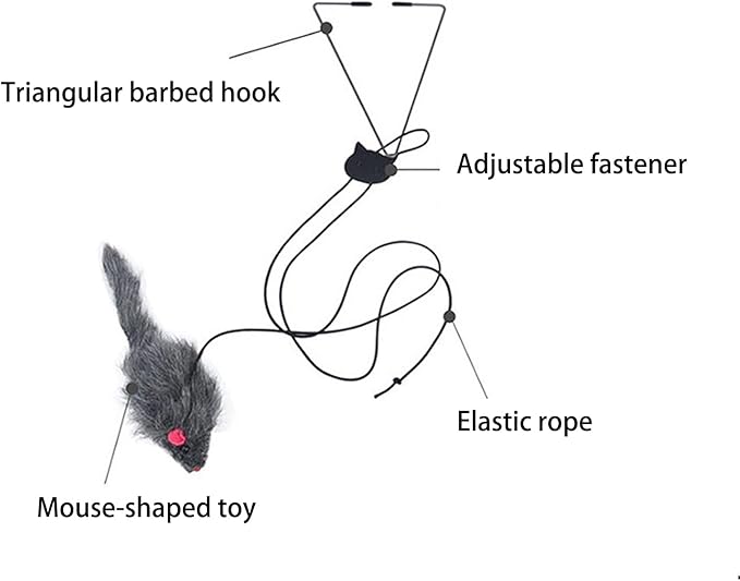 Cat Toys Interactive Hands-Free 8 Pack Cat Toys for Indoor Cats Toy Wand Natural Bird Feather,Hanging Door Lure Kitten Toy, Suction Cup Pet Indoor Dancing Playing Toys, Suction Cup Pet Playing