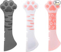 Tinoaly 3 Pcs Dog Cat Food Spoon, Adorable Paw Spoon for Wet Food Silicone Can Opener Multifunctional Pet Spatula Scoop Mixing Spoons for Cat Dog Supplies (White, Pink & Dark Grey)