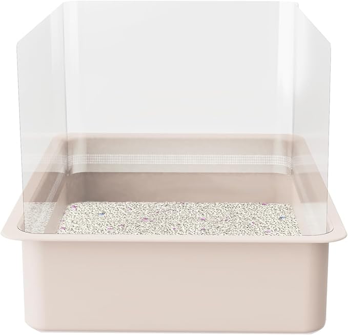 4Pcs Cat Litter Box Pee Shields - Open Top Litter Box Splash Guard Privacy Screen Transparent Easy Clean 14.5 * 11.5in-Box Not Included (4)