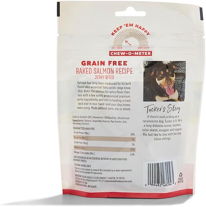 Whole Paws, Grain-Free Dog Jerky Treats, Baked Salmon Recipe, 5 Ounce