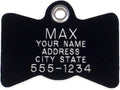 LuckyPet Plastic Pet ID Tags - Dog Personalized IDs - Durable Engraved Name Noiseless Tag - Suitable for Dogs and Cats - Outlasts Most Aluminum Tags - Small, Black Bowtie