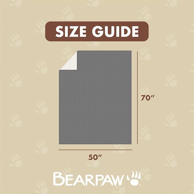 BEARPAW Sherpa Throw Blanket - Ultra Soft Plush Warm Reversible Fluffy Blanket for Bed Couch Sofa & Living Room Decor, House Decor, Room Decor Gifts for Women - 50"x70", Gray (Valley) (Gray)