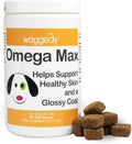 waggedy Omega Max Chews for Dogs with Salmon Oil & Flaxseed — Dog Essentials for Shiny Coats & Healthy Skin — Dog Supplements & Vitamins (60 Chews)