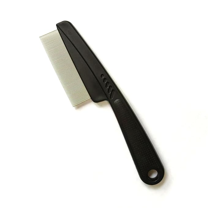 KEAIYYJ- Flea Comb for Cats Dogs Pet Tick Brush Fine Tooth (Black)