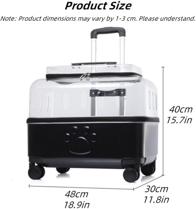 Breathable Hard Pet Stroller for Cats and Small Dogs, Modern Cat Carrier with Wheels, Portable Cat Rolling Carrier for Traveling, Camping(Dark Green)