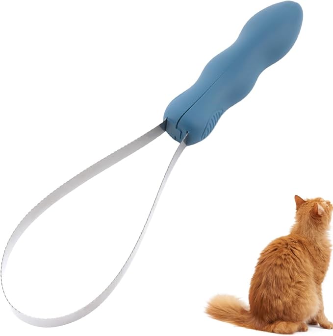 1 Pack Pet Dual-Sided Grooming Blade, Shedding Brush with Stainless Steel Blades, for All Dog Coat Types, with Soft Grip Handle, Pet Hair Removal Tools