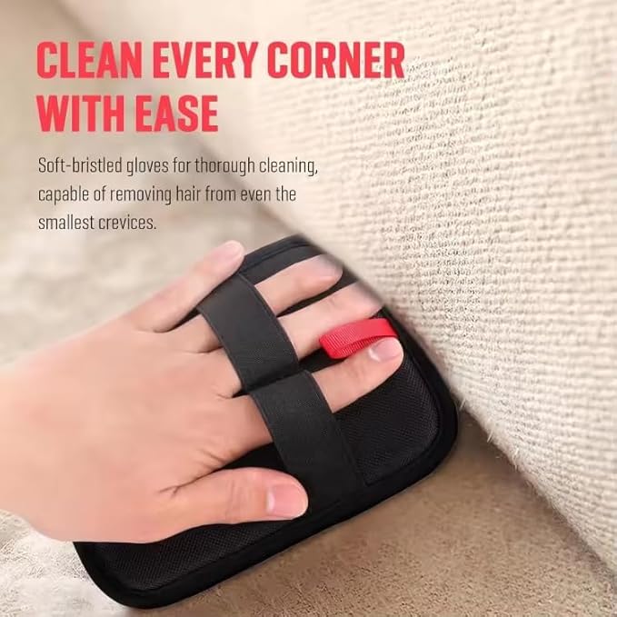 Electrostatic Pet Hair Removal Glove for Dogs and Cats 2 Pack Reusable Pet Hair Remover Tool for Bed Carpets Cloth Couch Car Seats Mitts with Strong Grip Magic Brush Pet Hair Fur Removal Gloves