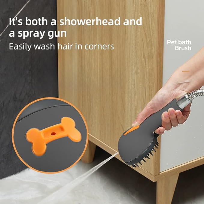 SELLO Dog Shower Attachment, 3-mode High Pressure Pet Shower Attachment Dog Bath Supplies, Shower Massage, Grooming Tool for Dogs, Including Long Hose and Shower Holder