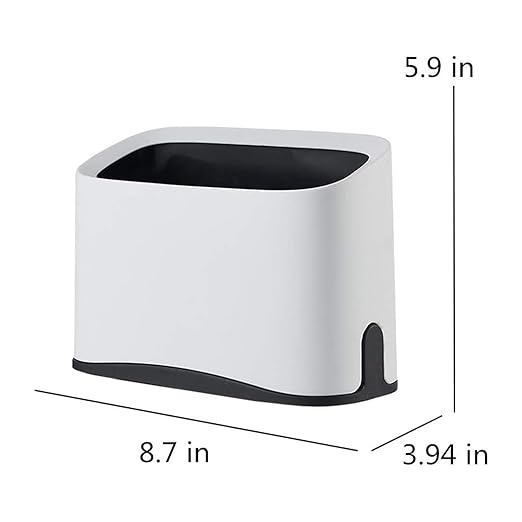 White Cat Litter Scoop Holder, Mini Trash Can With Lid, Kitty Scooper Caddy for Box, Stand Pairs With Most Litter Boxes and Fits Most Scoops