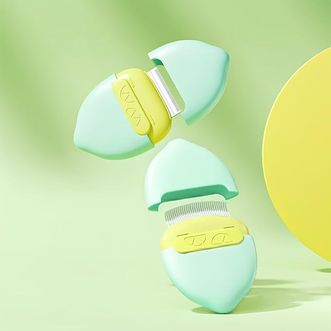 Cat Brush for Shedding – Dual-Function Cat Comb & Small Dog Brush, Furminator for Cats, Fresh Design for Grooming (Blue)