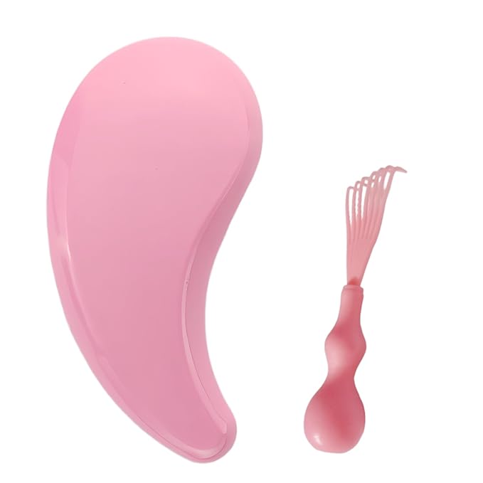 Comma-Shaped Small Dog Brush and Cleaning Comb, Fit for Yorkie, Shih Tzu, Maltese Maltipoo Pomeranian - Gentle Soft Bristles for Effortless Pet Hair Removal, Puppy Essentials (Pink)