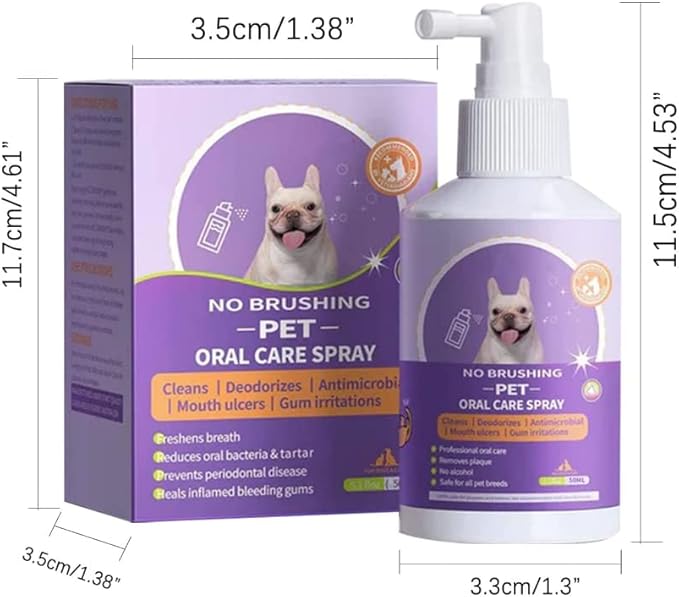 Pet Clean Teeth Spray, 2026 New Formula for Dogs Cats, No Brushing Required, Freshens Breath, Prevents Plaque Tartar, Natural Oral Care Spray (2pc)
